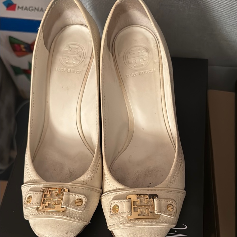 Tory Burch Women's White Wedges